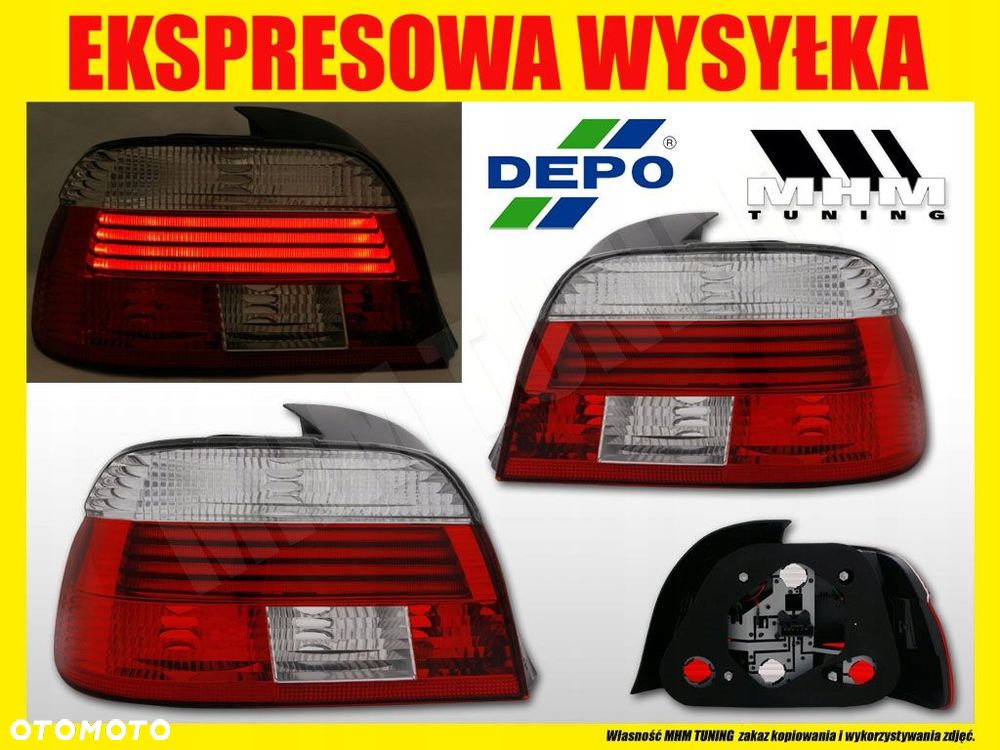 LAMPA TYLNE KPL LED NEON RED WHITE OEM look BMW 5 E39 LIFT LCI 2000-2004 - 2