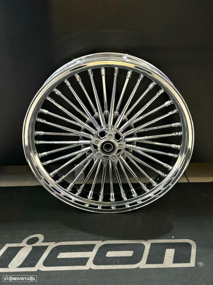 roda / jantes  frente harley davidson wheels 21 x 3.5 cromada - 1