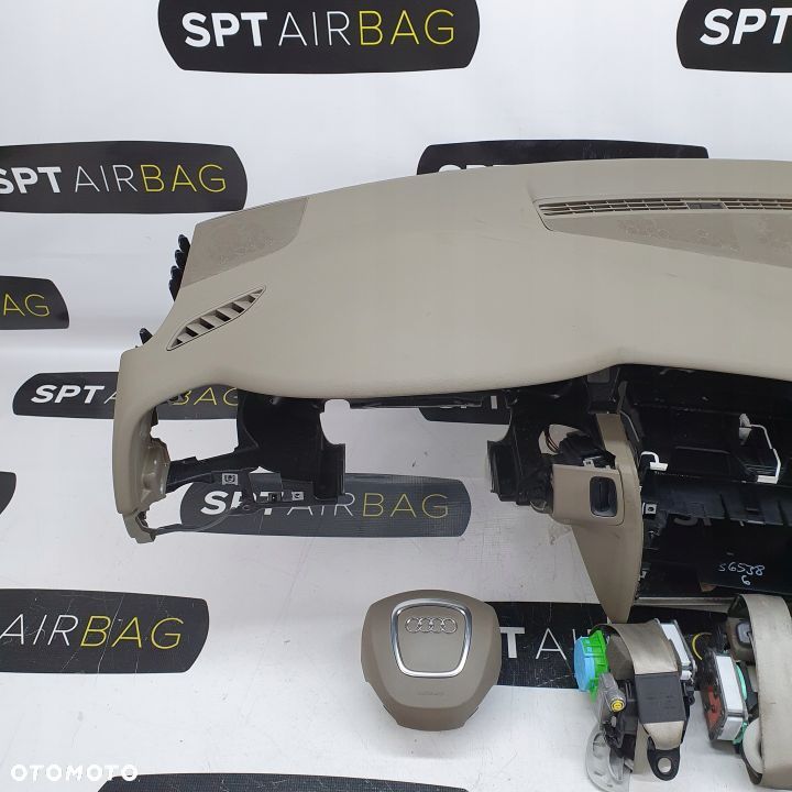 AUDI A4 B8 BEŻOWA DESKA ROZDZIELCZA KONSOLA KOKPIT PULPIT PODUSZKI AIRBAG AIR BAG PASY KIT SET - 2