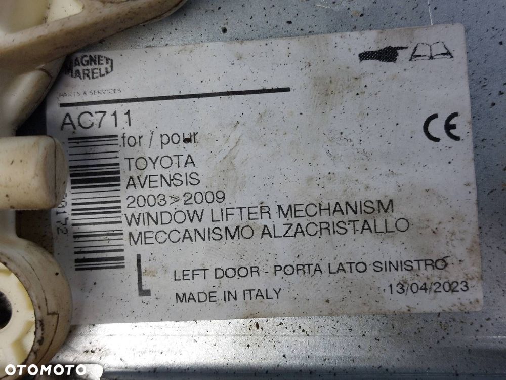 MECHANIZM PODNOŚNIK SZYBY LEWY PRZÓD ELEKTRYCZNY AVENSIS T25 69820-05050 - 4