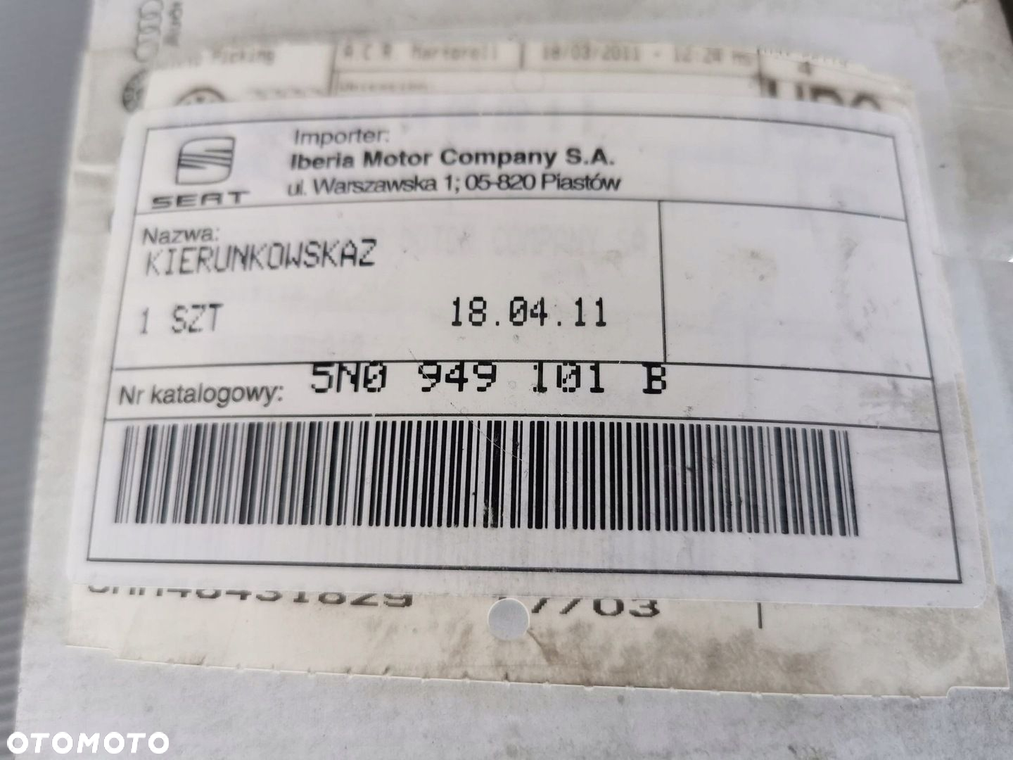 VW OE KIERUNKOWSKAZ LUSTERKO ZEWNĘTRZNE 5N0949102B - 4