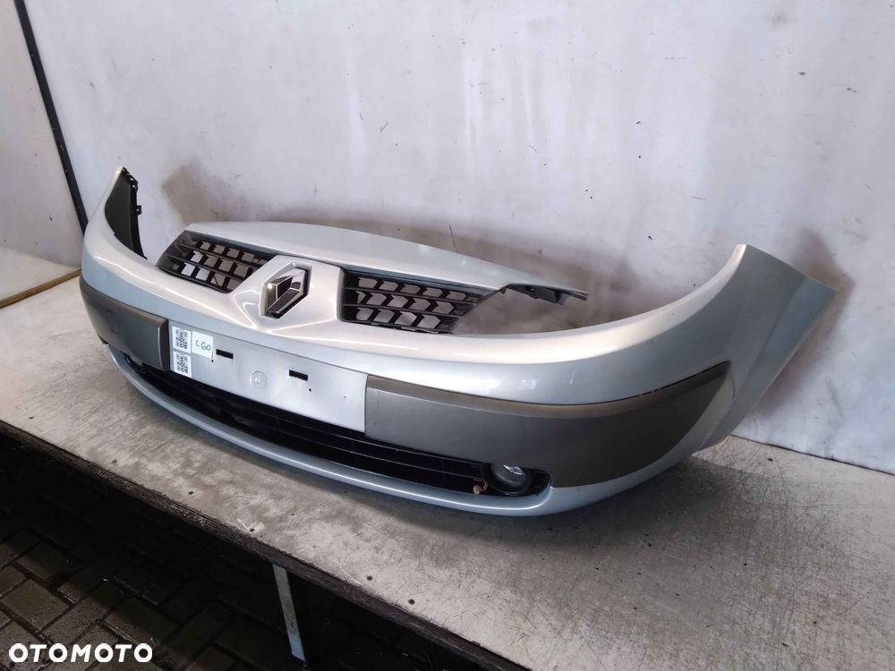 ^ ZDERZAK PRZÓD PRZEDNI RENAULT SCENIC 2 II TED69 SREBRNY HALOGENY - 3
