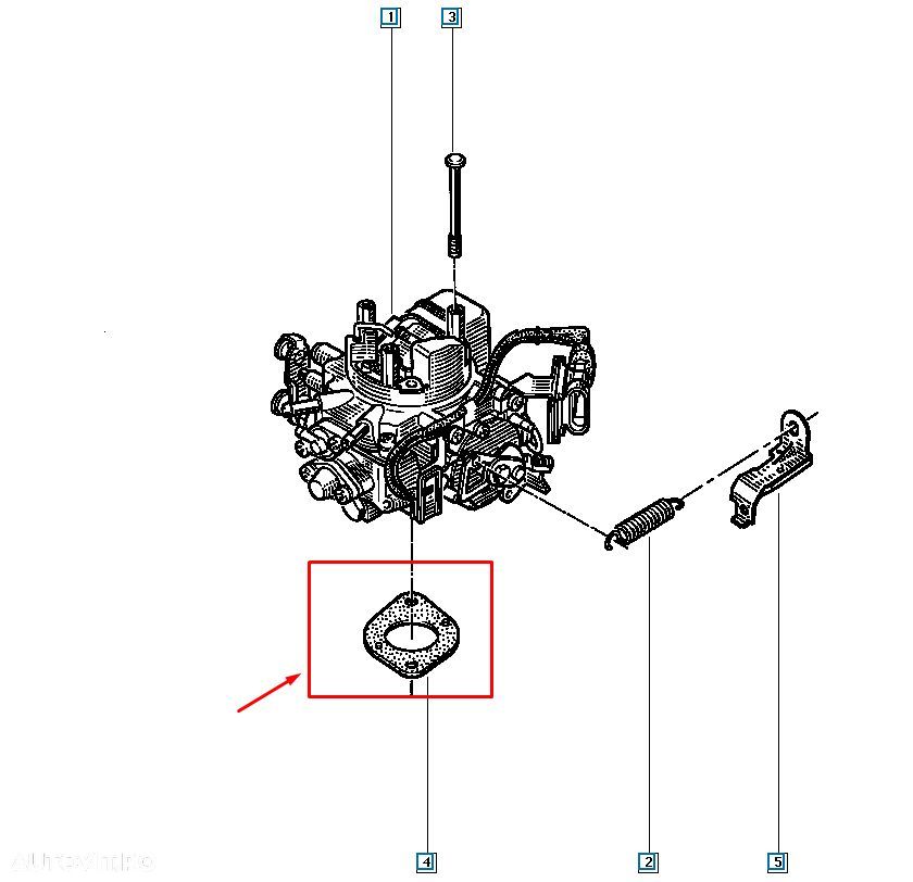 Garnitura carburator, Renault Clio I, C572, Original 7700748603 - 2