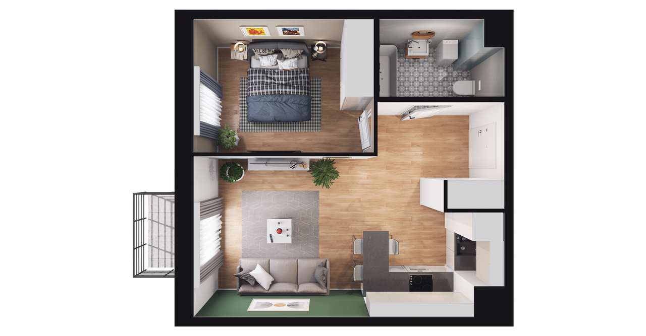2-pokojowe mieszkanie 39m2 + balkon Bez Prowizji - Pełny obrazek: 3/13