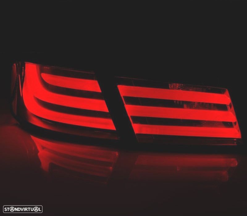 FAROLINS TRASEIROS BMW SERIE 5 F10 10- LIGHT BAR FUNDO VERMELHO - 3