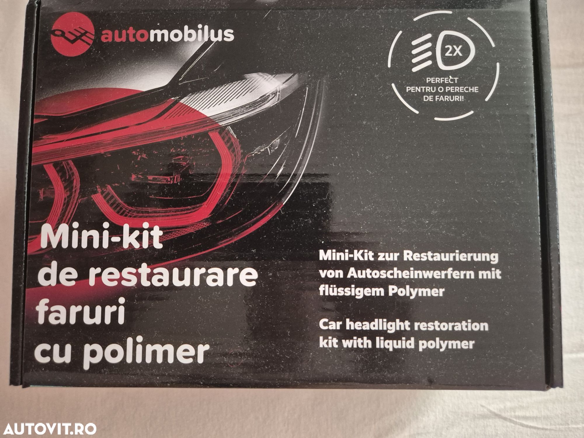 kit restaurare faruri cu polimer lichid  si folie protectie faruri - 1