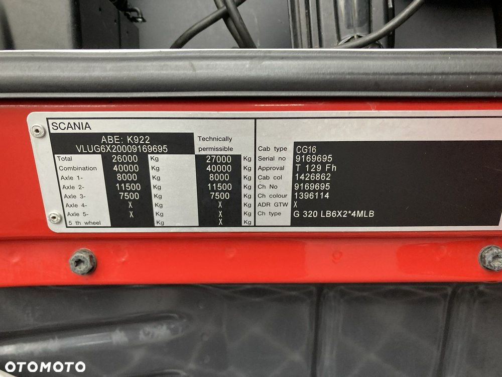 Scania Scania G320 Wózek PALFINGER Firanka Plandeka plandeka Moffett 2012 - 31