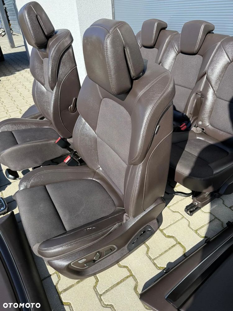 RENAULT ESPACE V KOMPLET FOTELI 5 OSÓB BRĄZOWA PÓŁSKÓRA GRZANE PRZÓD TYŁ - 5