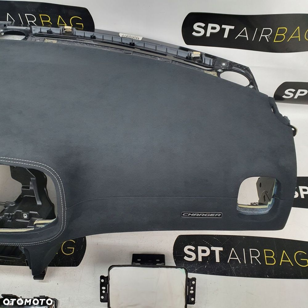 DODGE CHARGER ALAKANTARA NITKA DESKA ROZDZIELCZA KONSOLA KOKPIT PULPIT PODUSZKI AIRBAG AIR BAG PASY KIT SET - 4
