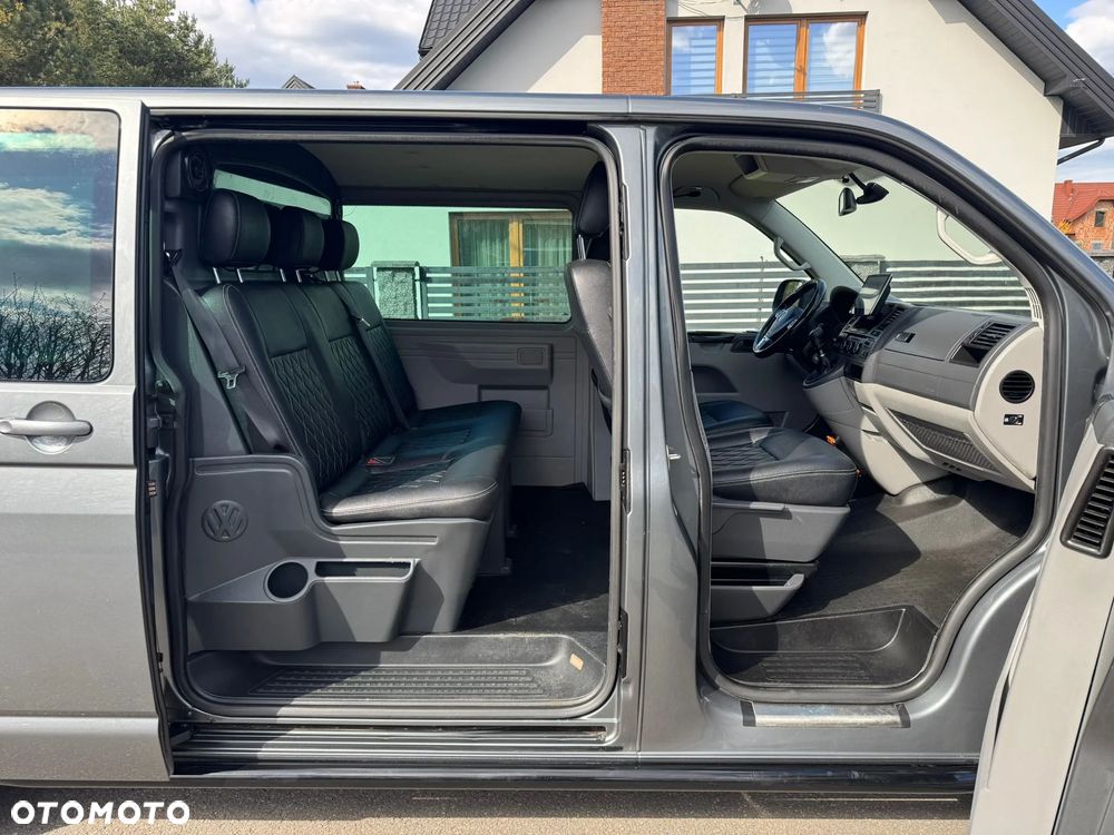 Volkswagen TRANSPORTER T5 L2H1 LIFT DŁUGI Klima Tempomat Navi Kamera Skóry Dubel Kabina 6os Brygadówka - 16