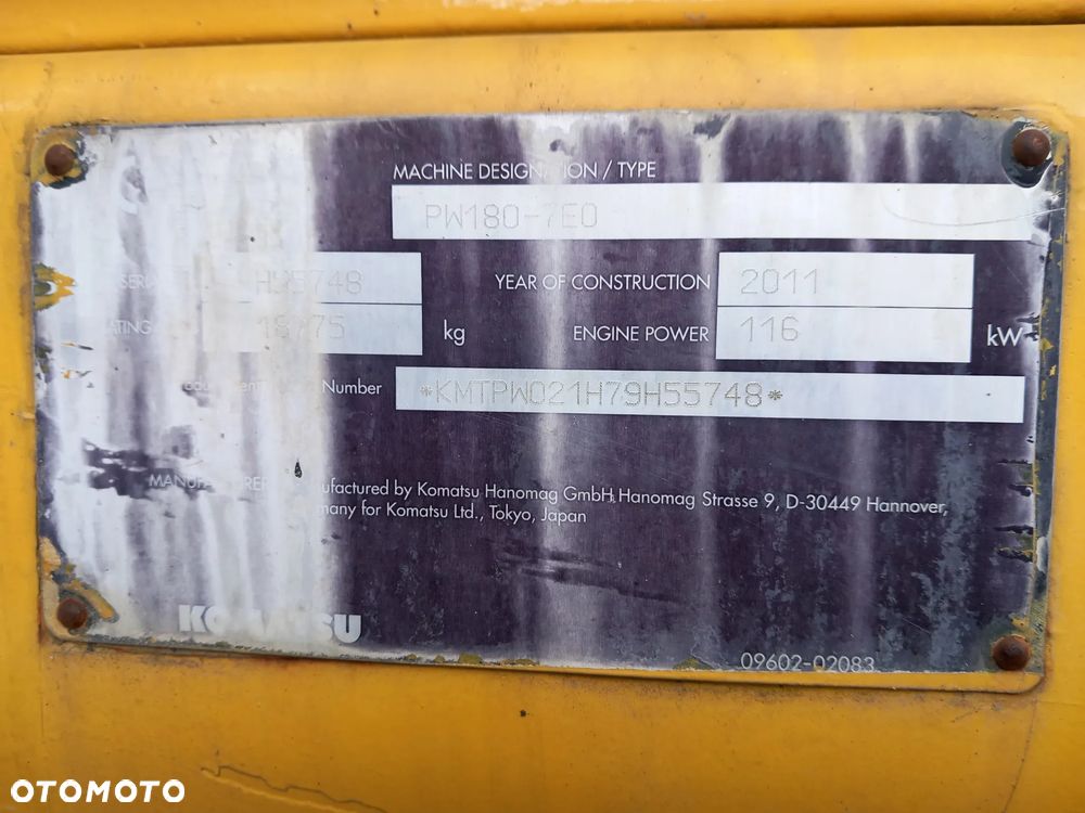 Komatsu Koparka kołowa Komatsu PW180 PW-180 - 8
