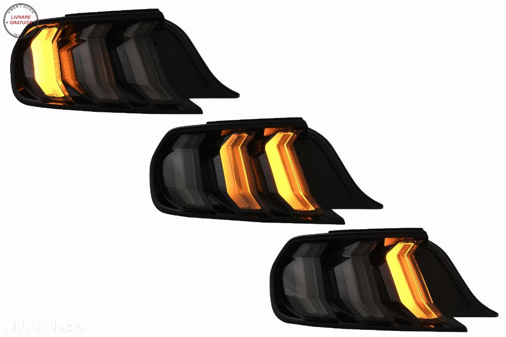 Stopuri Full LED Ford Mustang VI S550 (2015-2019) Fumuriu cu Semnal Dinamic Secven- livrare gratuita - 8