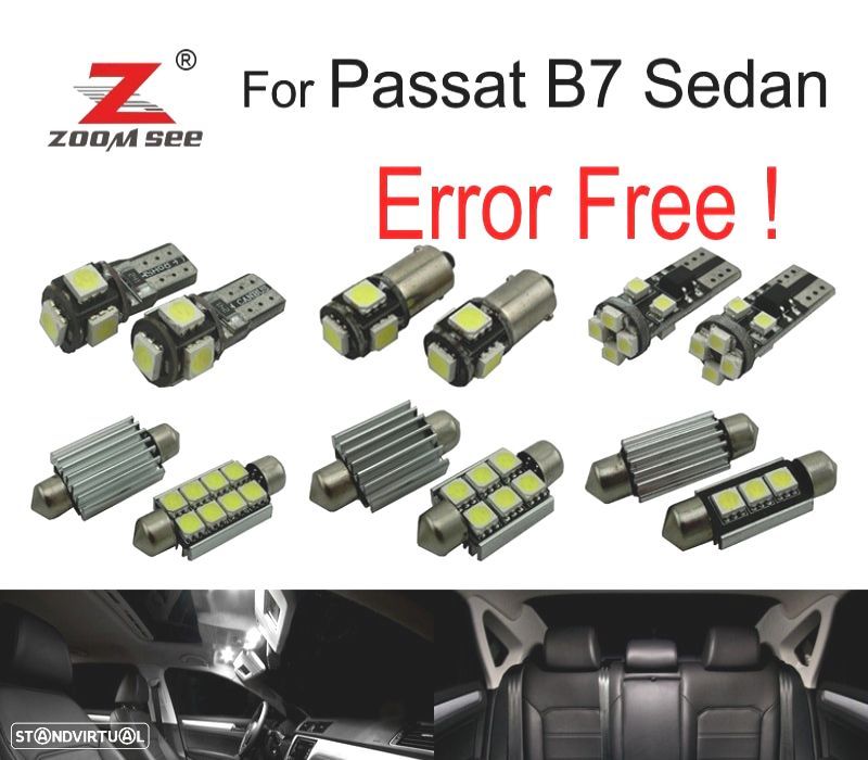 KIT COMPLETO DE 18 LÂMPADAS LED INTERIOR PARA VOLKSWAGEN VW PASSAT B7 SEDΜN 2012-2015 - 1