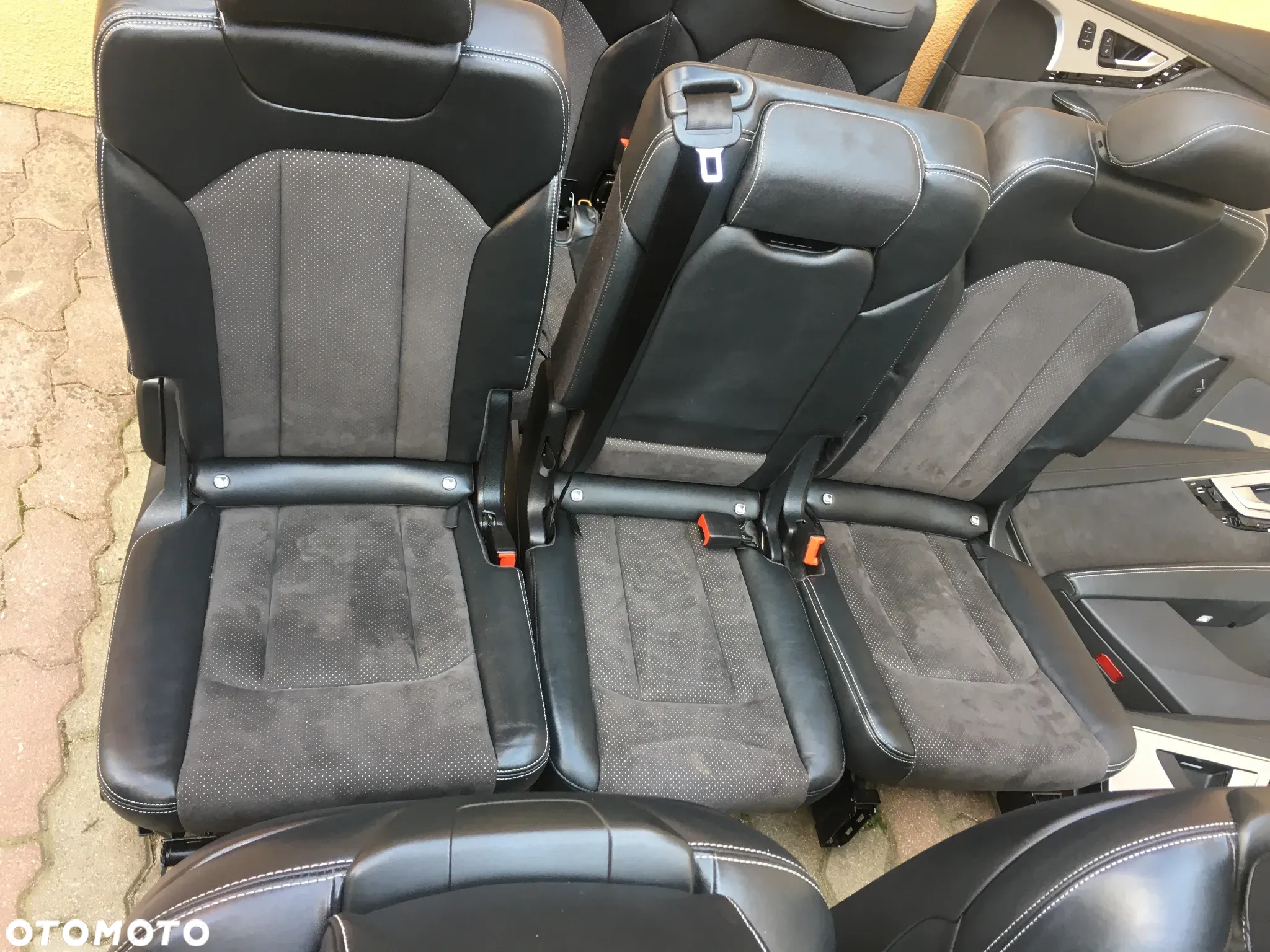 AUDI Q7 4M / S-Line / FOTEL FOTELE KANAPA BOCZKI TAPICERKA / SKÓRA CZARNA / 7 OSOBOWA / ISOFIX / ORYGINAŁ - 15