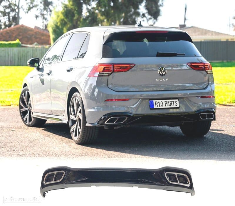 DIFUSOR VOLKSWAGEN VW GOLF 8 21-23 LOOK R LINE DUPLA SAÍDA - 1