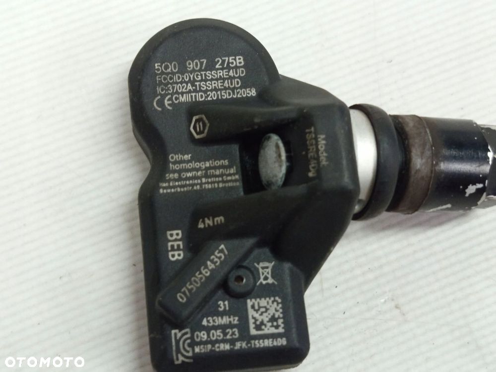 CZUJNIK CIŚNIENIA OPON TPMS KOŁA VW AUDI SKODA 5Q0907275B - 5