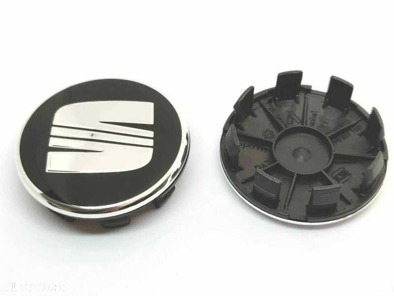 Capace Roti Sigle Embleme Jante Seat Rosu/Negru, 63mm INT cu 57mm EXT - 6