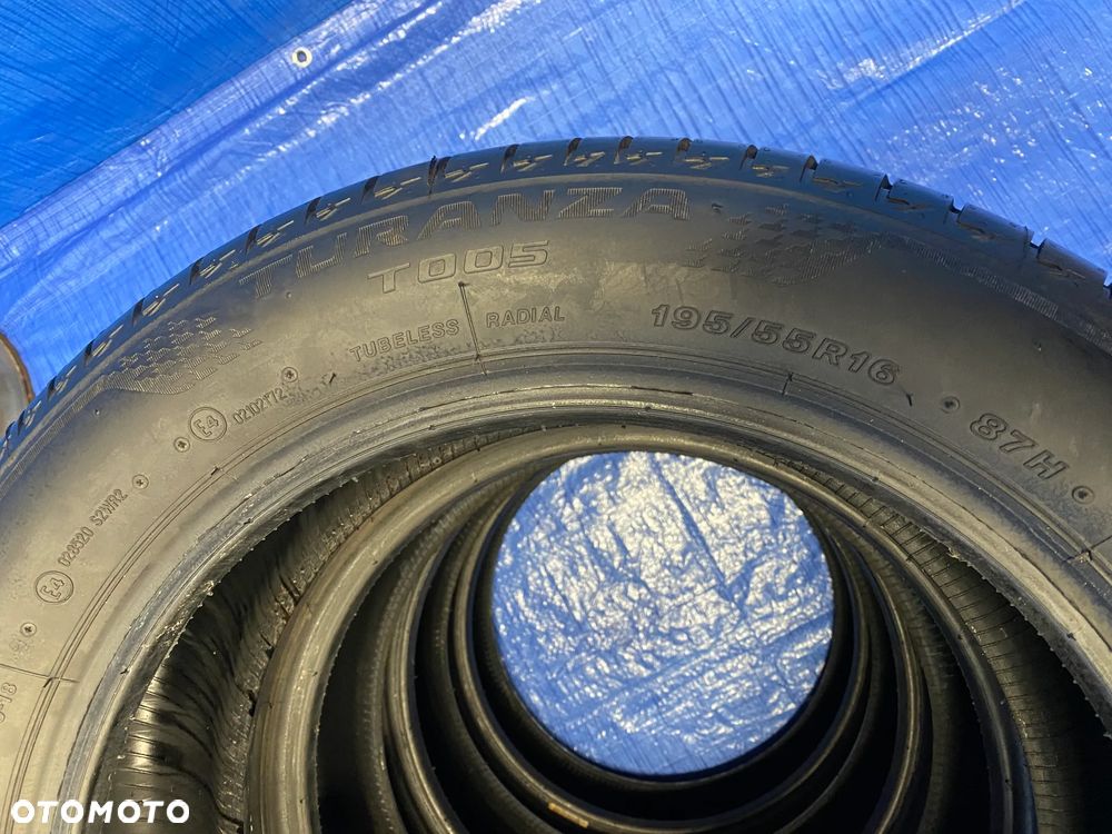 OPONA 16 OPONY LETNIE LATO KOMPLET OPON 4SZT BRIDEGSTONE TURANZA T005 195/55R16 87H BIEŻNIK 6,8mm  2021 - 9