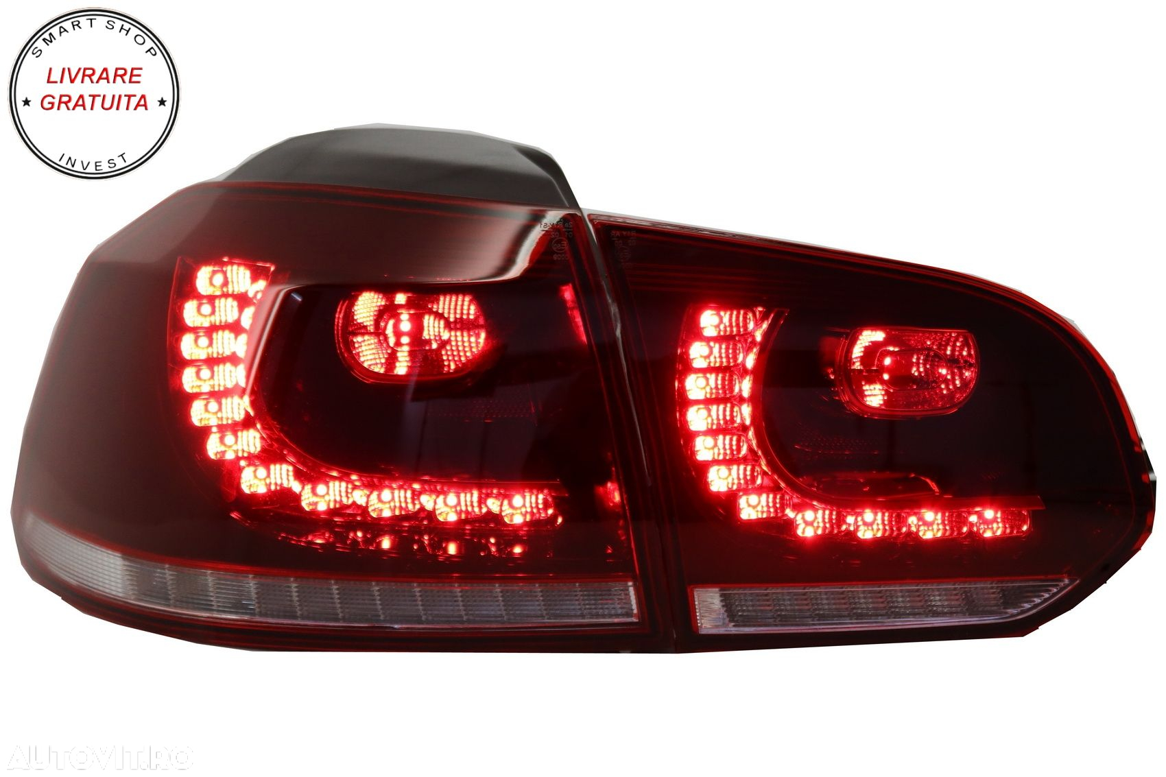 Stopuri FULL LED VW Golf 6 VI (2008-2013) R20 Design Semnal Secvential Dinamic- livrare gratuita - 7