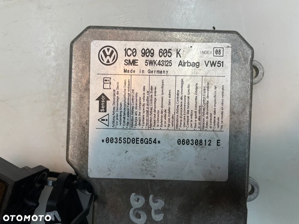 SENSOR AIRBAG CZUJNIKI UDERZENIOWE SKODA FABIA I 1C0909605K 6Q0909606 - 2