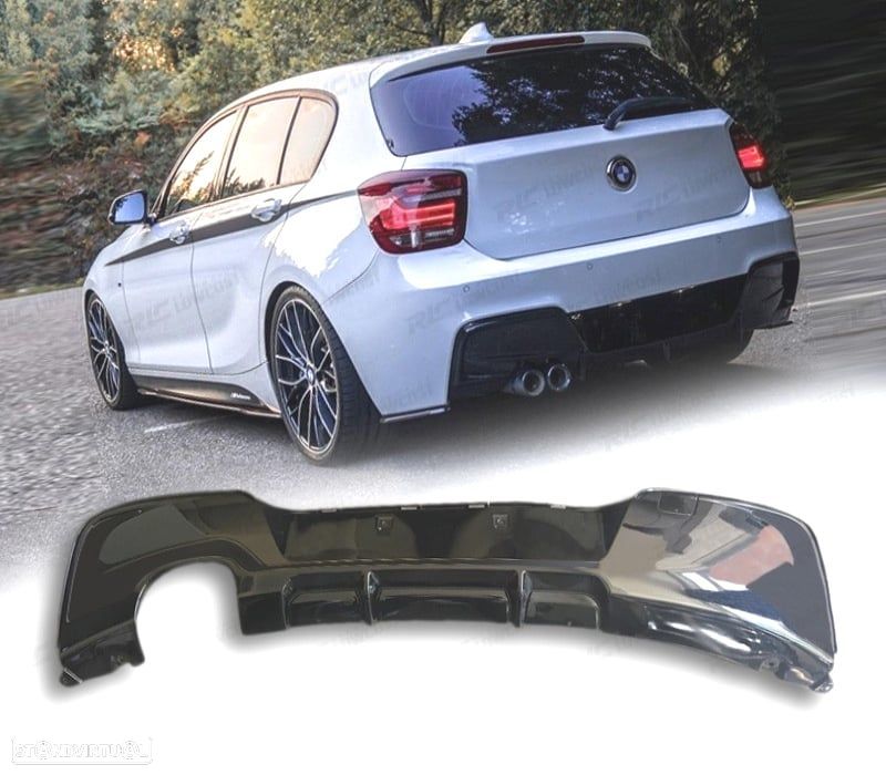 DIFUSOR TRASEIRO BMW F20 F21 11-15 LOOK M PERFORMANCE PRETO BRILLO - 1