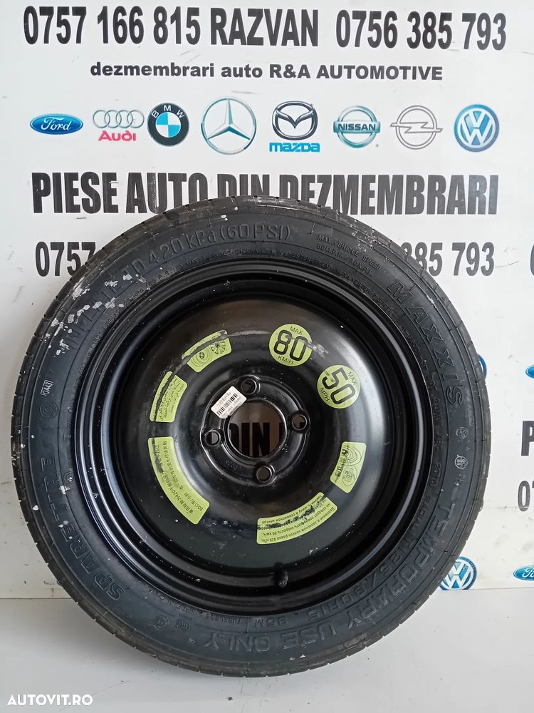 Roata Rezerva Slim Peugeot 208 An 2012-2021 T125/80R15 4X108 Motor BH02 - 3