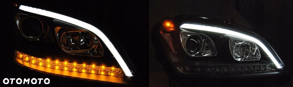 reflektory lampy kpl led tube neon tuning black mercedes ml 164 lift 08-12 - 3