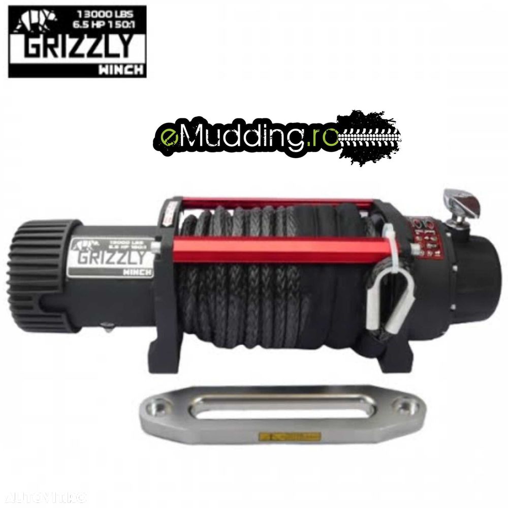 Troliu GRIZZLY WINCH 13000LBS (5897KG) cablu sintetic - 1