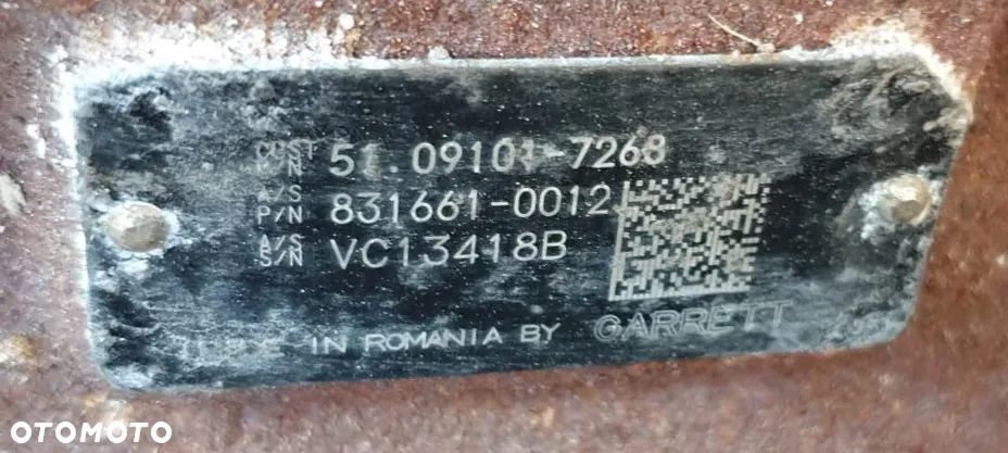 TURBOSPRĘŻARKA TURBINA MAN TGX TGS EURO 6 51091017268 8316610012  500tys.km - 5