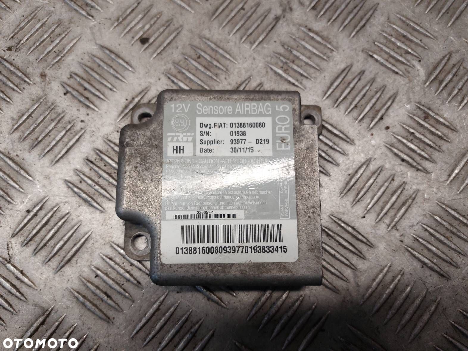 MODUŁ SENSOR STEROWNIK PODUSZEK AIRBAG FIAT DUCATO III LIFT 01388160080 - 1