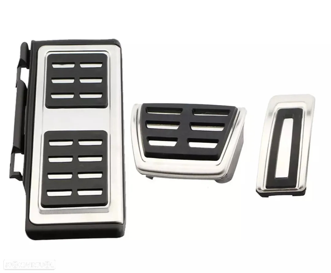 Conjunto Capas Pedais Alumínio Volkswagen Passat B8 Golf 7 8 Troc Audi Seat Leon 5F Skoda - Caixa Automática 3 peças - 3