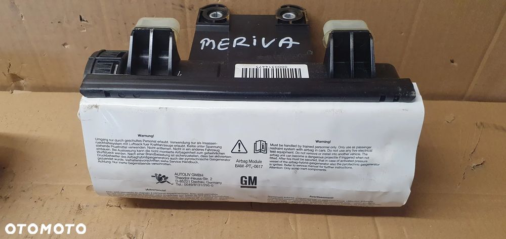 Zaślepka konsoli poduszki pasy AIRBAG zestaw naprawczy Opel Meriva A - 2