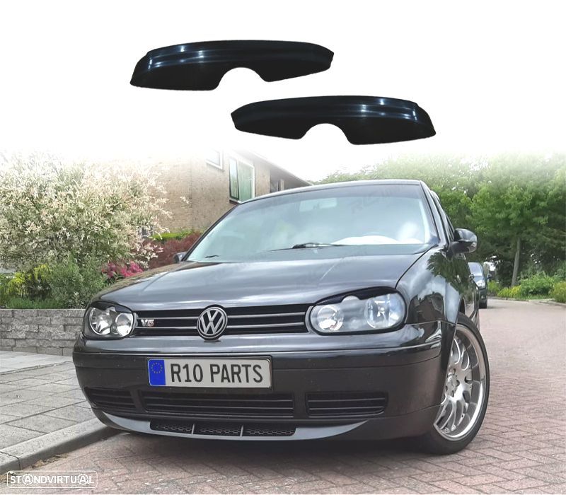 PESTANAS DE FAROIS VOLKSWAGEN VW GOLF 4 PRETO BRILHANTE - 1