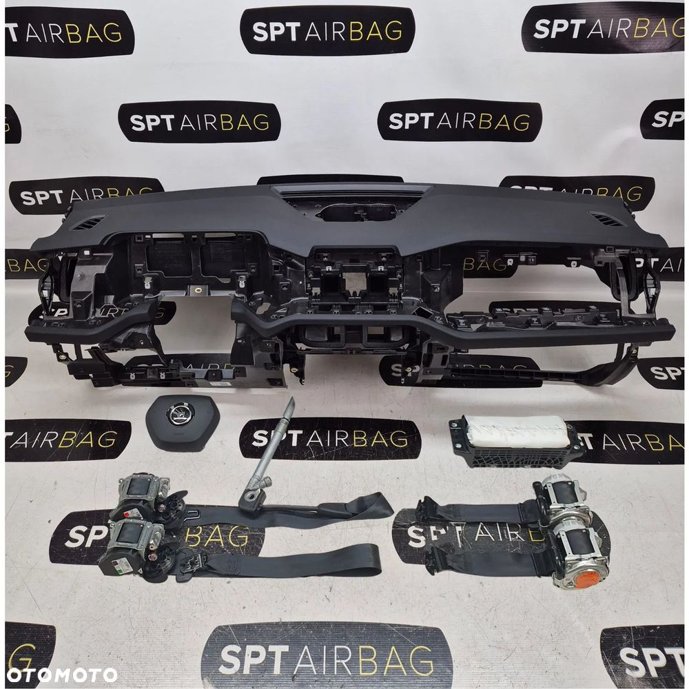 SKODA KODIAQ II 2 DESKA ROZDZIELCZA KONSOLA KOKPIT PULPIT PODUSZKI AIRBAG AIR BAG PASY KIT SET - 1