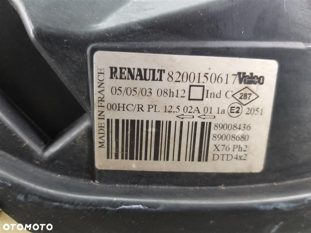 Reflektor lampa przód prawa Renault Kangoo I LIFT 03-08 VALEO 8200150617 - 4
