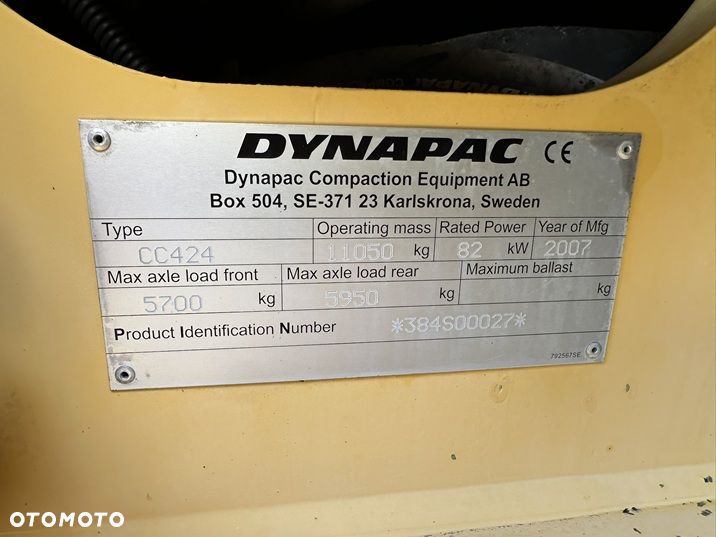 Dynapac CC424HF Stan Bardzo Dobry ! Salon Polska ! Jeden Właściciel ! Oryginalny Niski Przebieg ! - 12