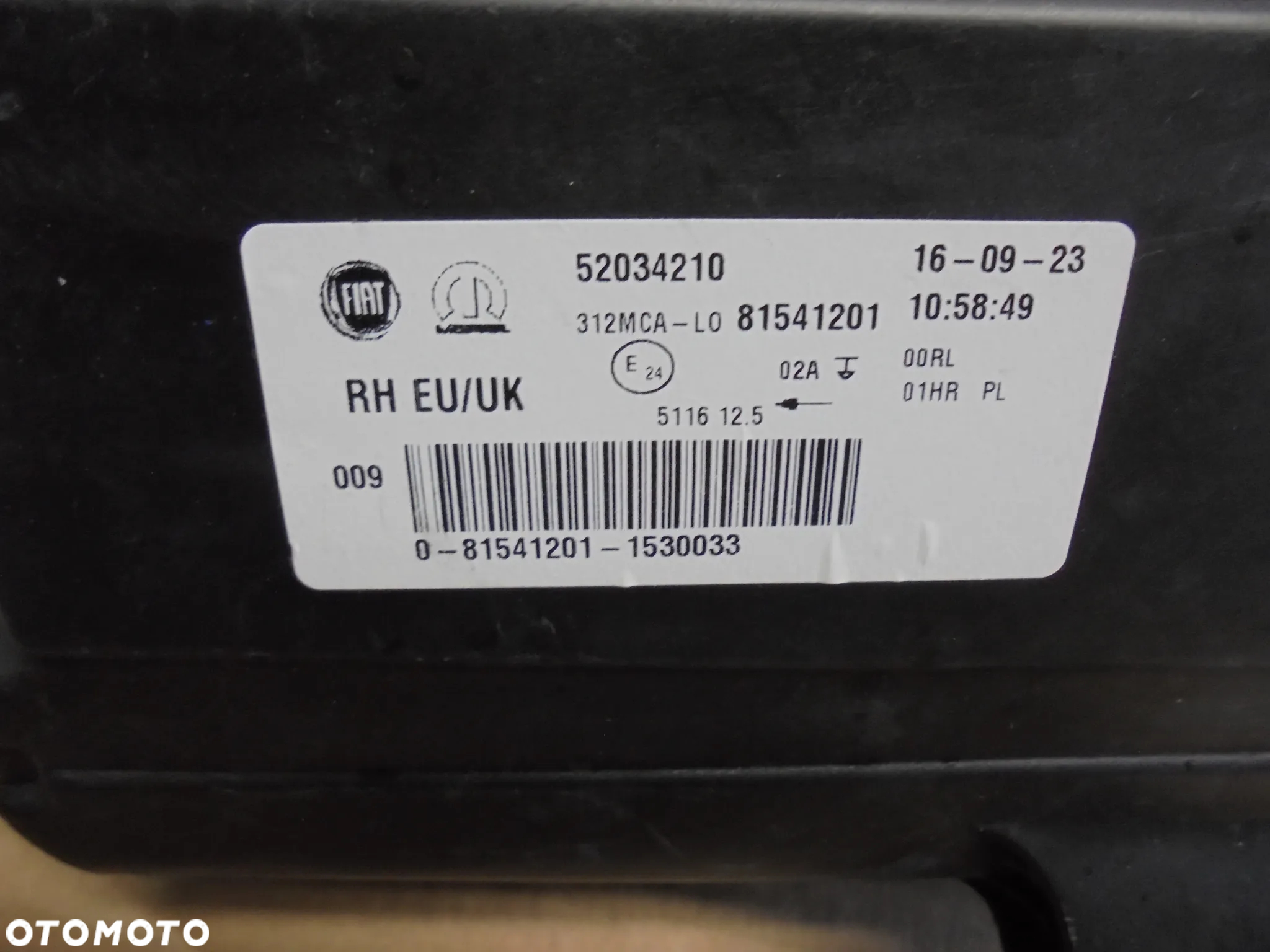 HALOGEN PRAWY FIAT 500 OE 52034210 - 2