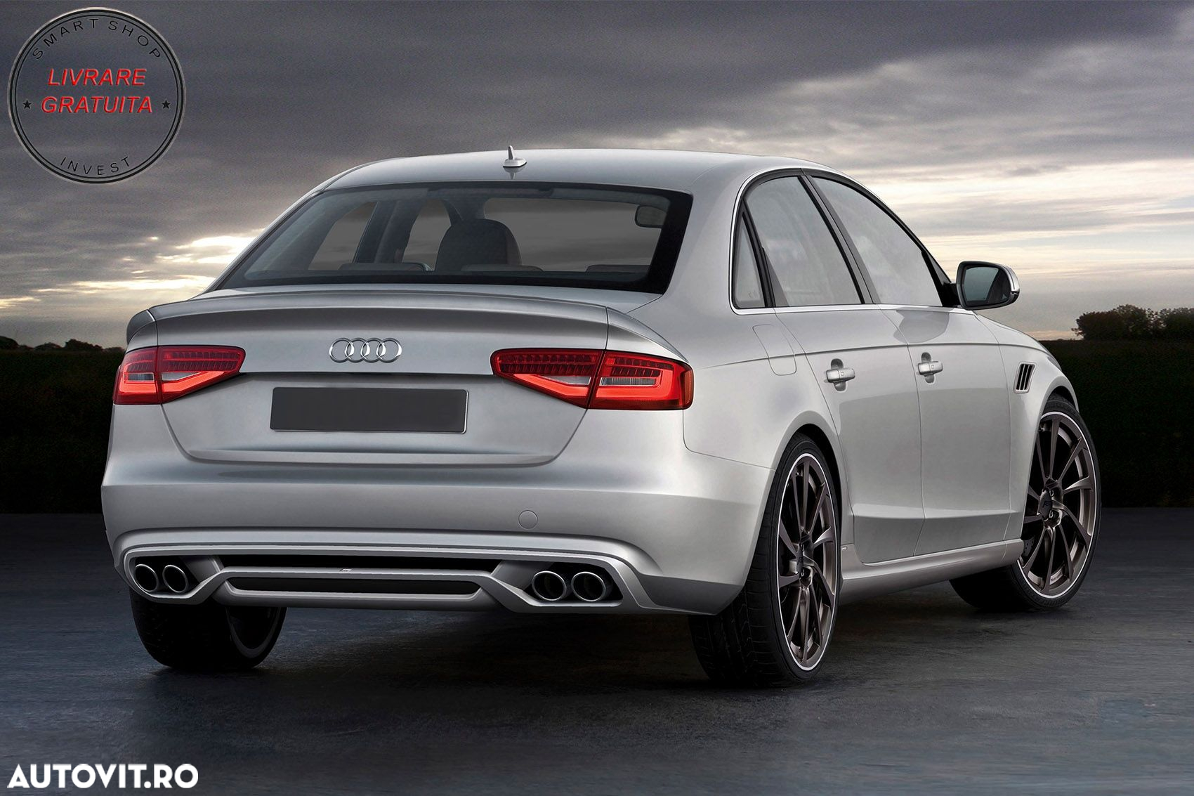 Difuzor Bara Spate si Ornamente Evacuare Audi A4 B8 Facelift (2012-2015)- livrare gratuita - 14