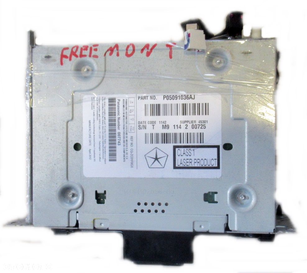 FIAT FREEMONT RADIO RADIOODTWARZACZ NAWIGACJA P05091036AJ JOURNEY - 1