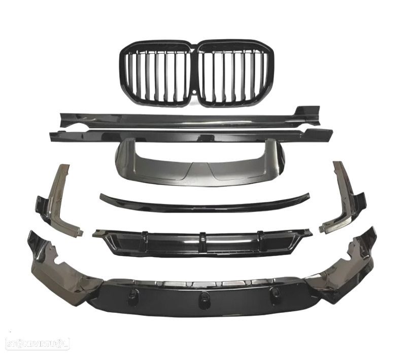 KIT CARROÇARIA BMW X7 G07 19-21 LOOK BLACK KNIGHT PRETO BRILHANTE - 5