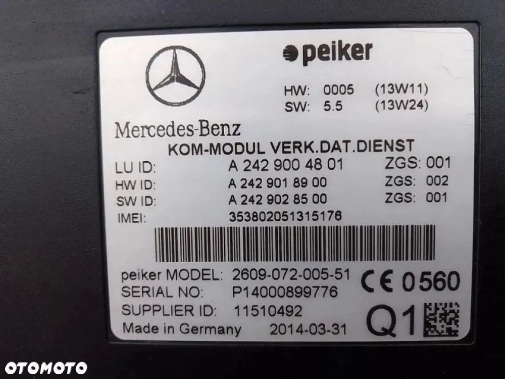 Mercedes W212 E-Klassa Lift Sterownik Moduł A2429004801 - 3