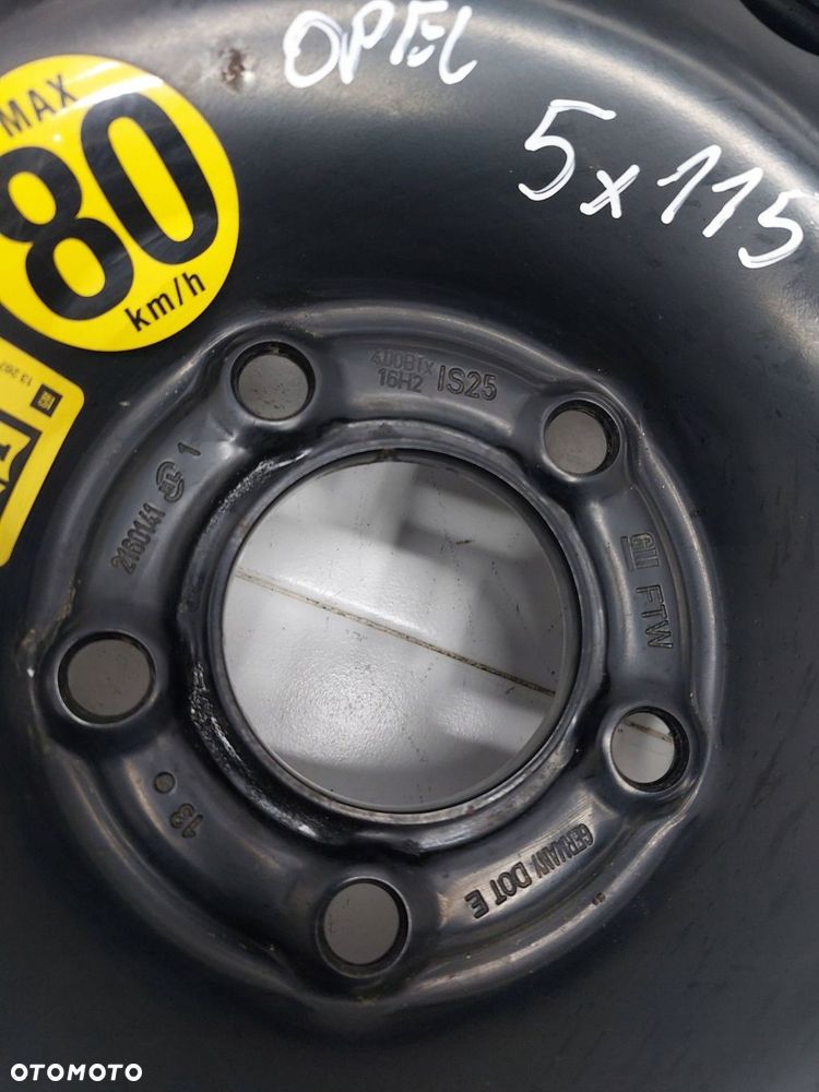 opel astra j iv v dojazdówka koło zapasowe 16'' 115/70r16 2160141 - 5