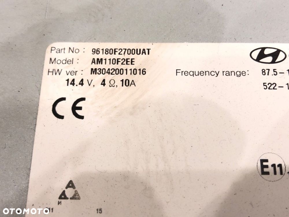 RADIO  HYUNDAI ELANTRA VI sedan (AD, ADA) 2015 - 2022 1.6 94 kW [128 KM] benzyna 2016 - 2022 - 4