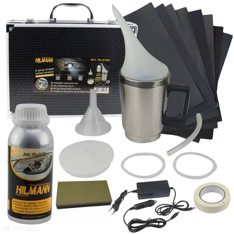 Kit polimerizare restaurare faruri auto cu polimer lichid 600 ml Nou - 3