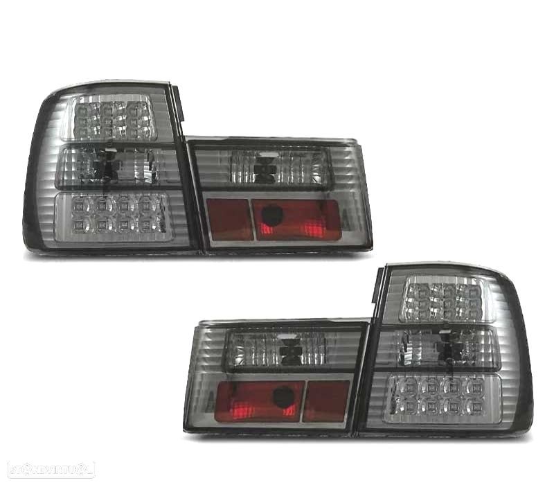 FAROLINS TRASEIROS LED BMW E34 88-95 CROMADO ESCURECIDOS - 1