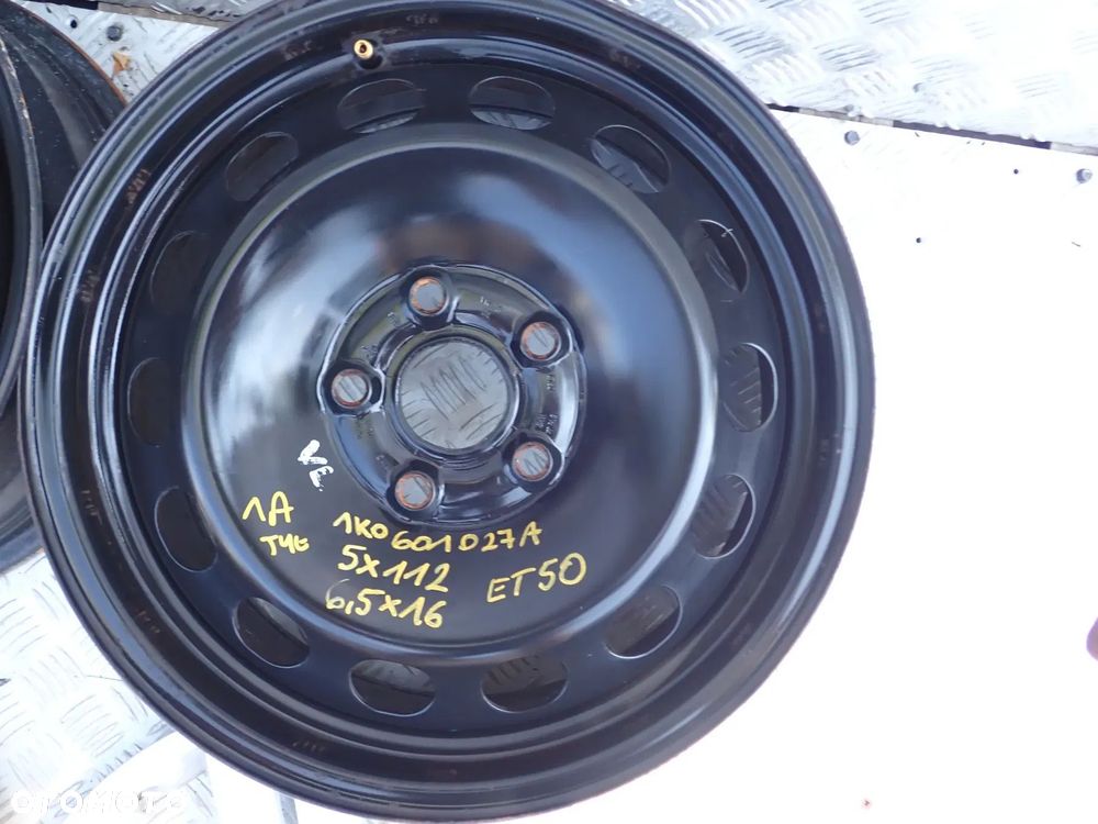FELGI STALOWE VW 5X112 6,5X16 ET 50 1K0601027A KOŁPAKI - 4