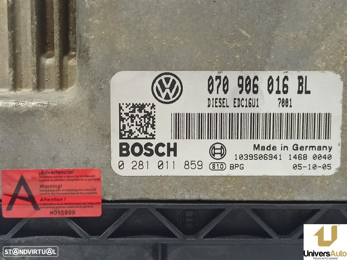 CENTRALINA DO MOTOR UCE VOLKSWAGEN TOUAREG (7LA) TDI R5 - 3