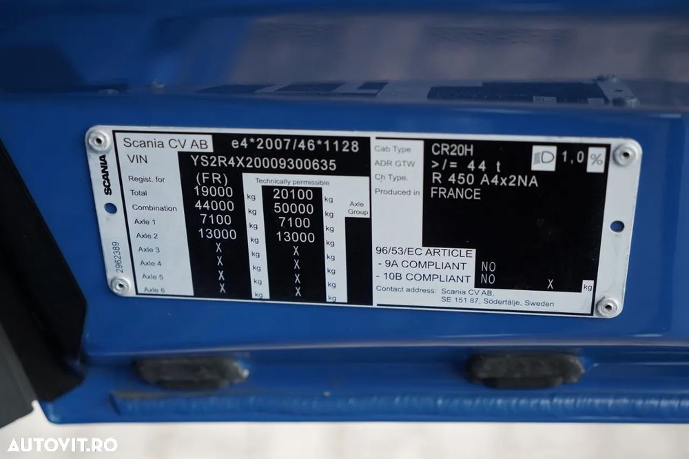 Scania R 450 / RETARDER / FULL ADR / I-PARK COOL / JANTE DIN ALIAJ / 2022 - 35