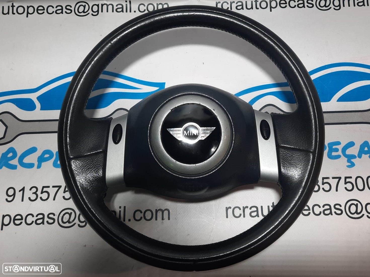 VOLANTE GUIADOR COMPLETO MINI PELE COMANDOS MULTIFUNÇÕES AIRBAG 67920610 32330146479 MINI COOPER ONE R50 R53 - 3