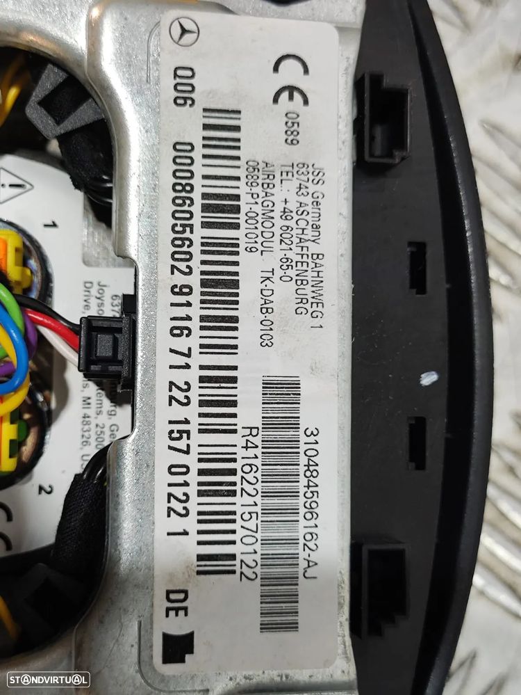 Volante + Airbag Completo em pele Mercedes Benz Class C W204 - Com comandos multifunções - 12